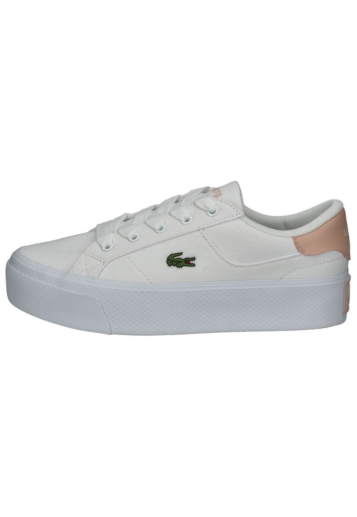 Lacoste Sneaker Lederimitat/Textil Weiß/Pink