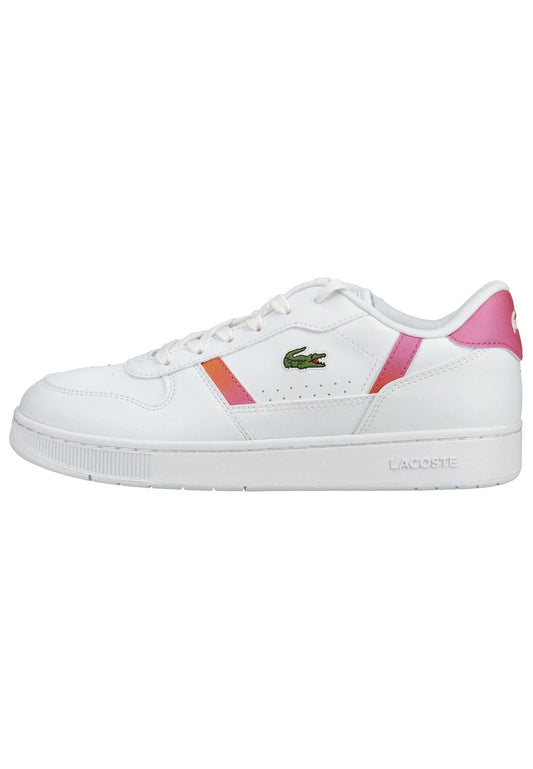 Lacoste Sneaker Lederimitat/Textil Weiß/Pink