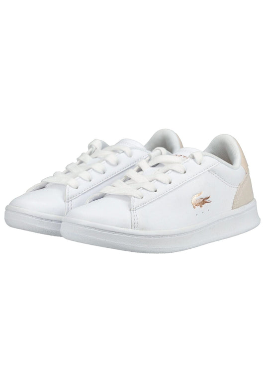Lacoste Sneaker Lederimitat/Textil Weiß/Rosa