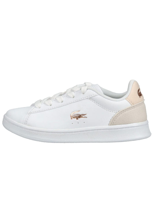 Lacoste Sneaker Lederimitat/Textil Weiß/Rosa
