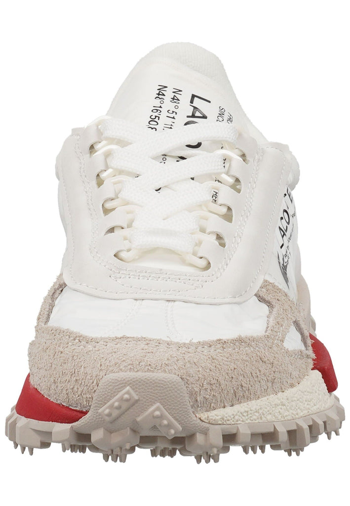 Lacoste Sneaker Lederimitat/Textil Weiß/Rot
