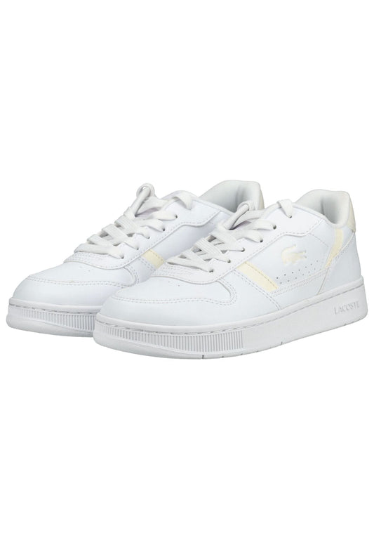 Lacoste Sneaker Lederimitat/Textil Weiß/Weiß