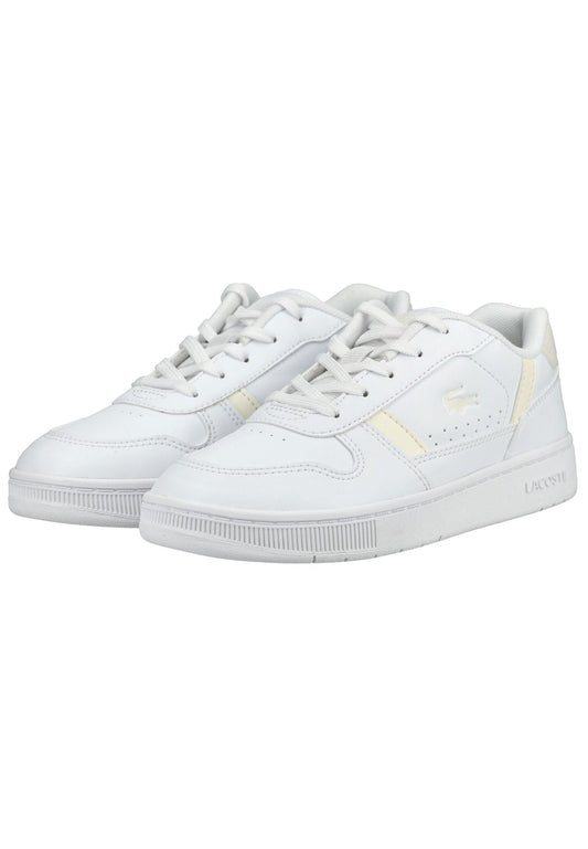 Lacoste Sneaker Lederimitat/Textil Weiß/Weiß