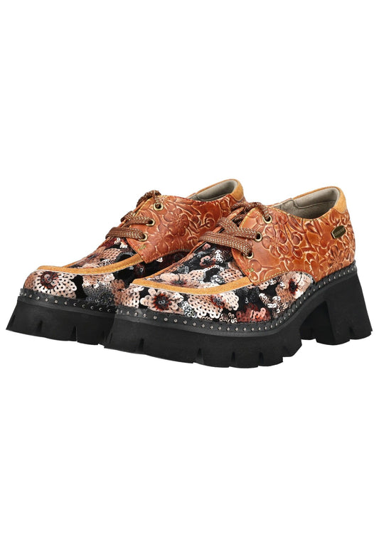 Laura Vita Halbschuhe Leder/Textil Kastanie