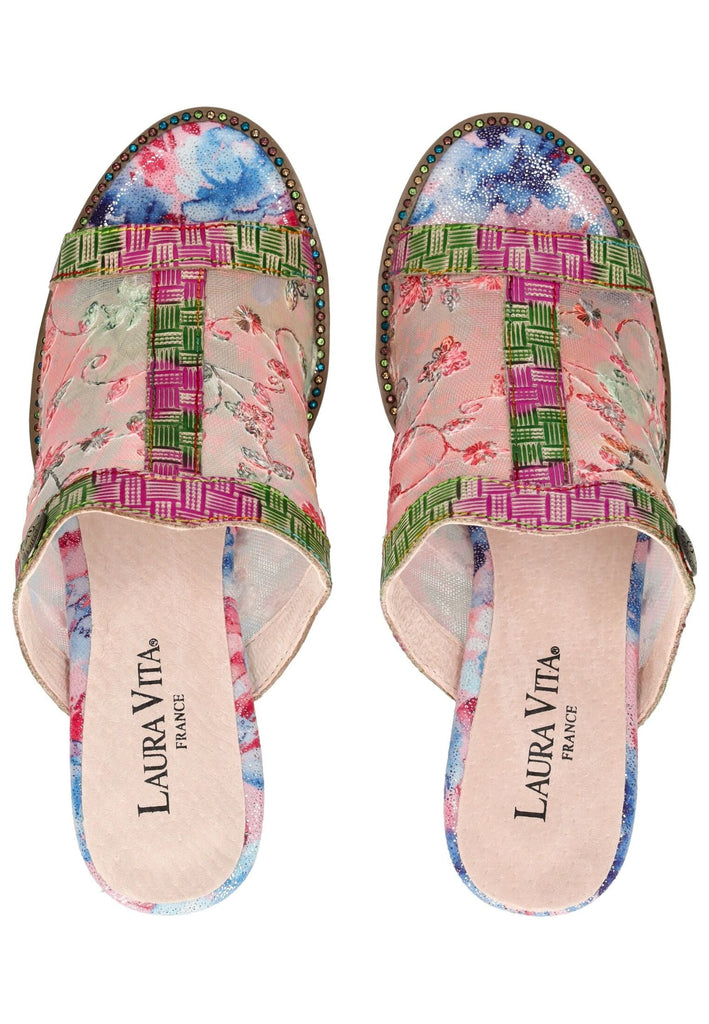 Laura Vita Pantoletten Leder/Textil Rosa