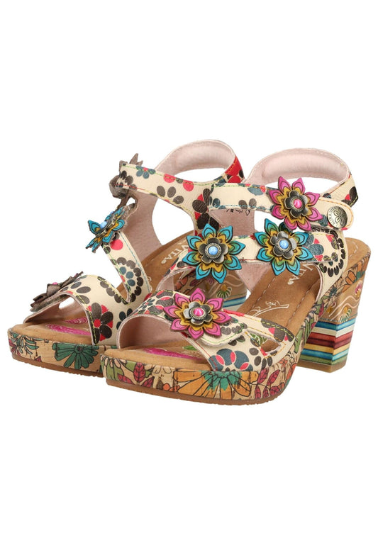 Laura Vita Sandalen Leder Beige/Grün