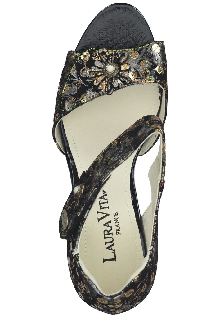 Laura Vita Sandalen Leder Schwarz Kombi