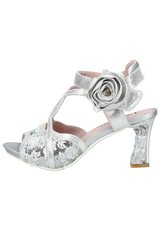 Laura Vita Sandalen Leder/Textil Silber