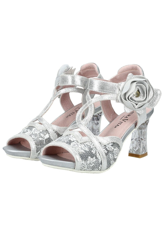 Laura Vita Sandalen Leder/Textil Silber