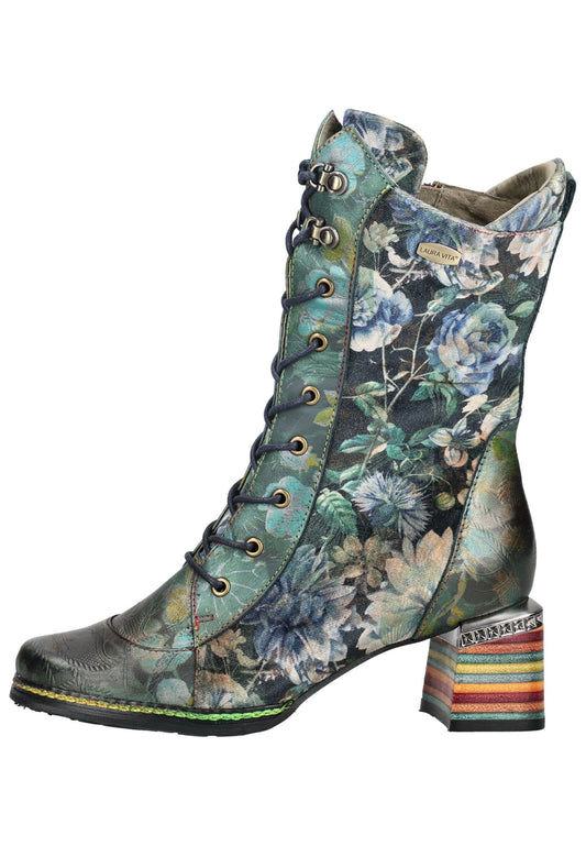 Laura Vita Stiefel Leder/Textil Blau/Grün