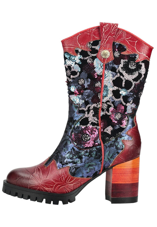 Laura Vita Stiefel Leder/Textil Rot