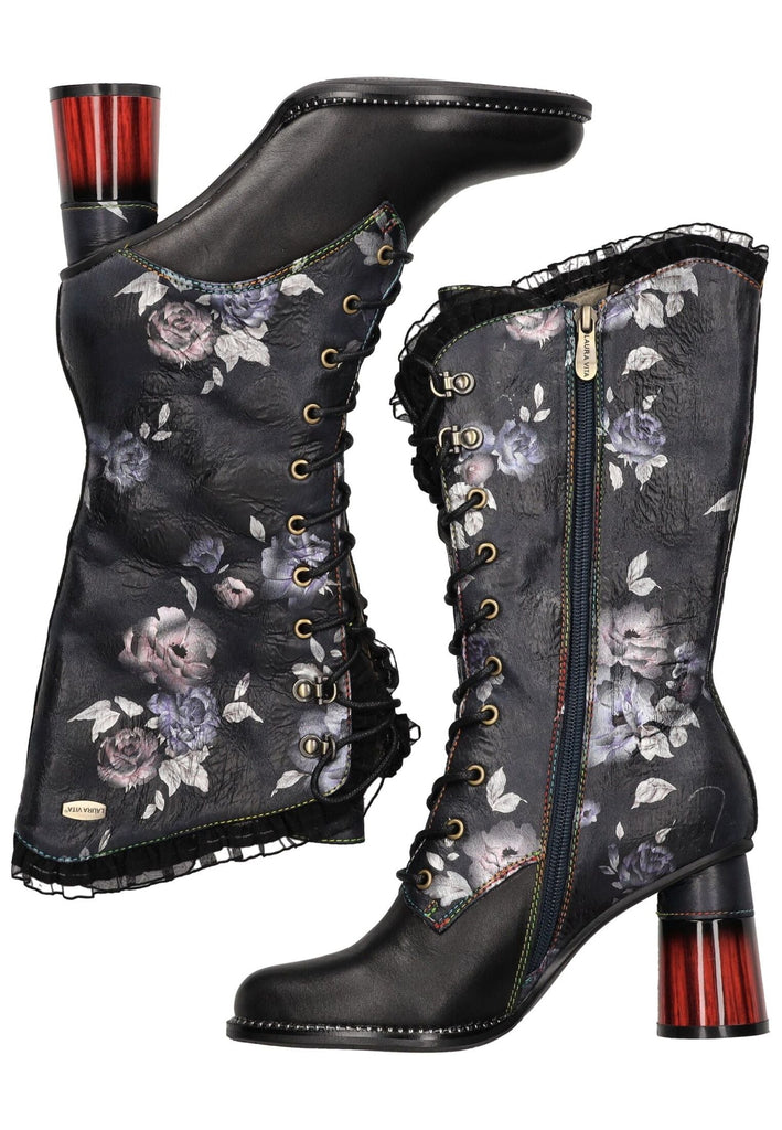 Laura Vita Stiefel Leder/Textil Schwarz