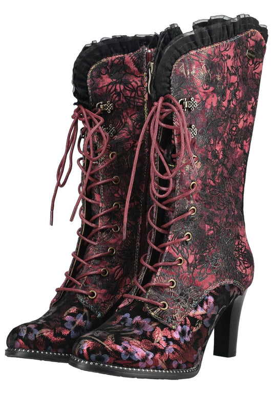 Laura Vita Stiefel Leder/Textil Schwarz/Pink