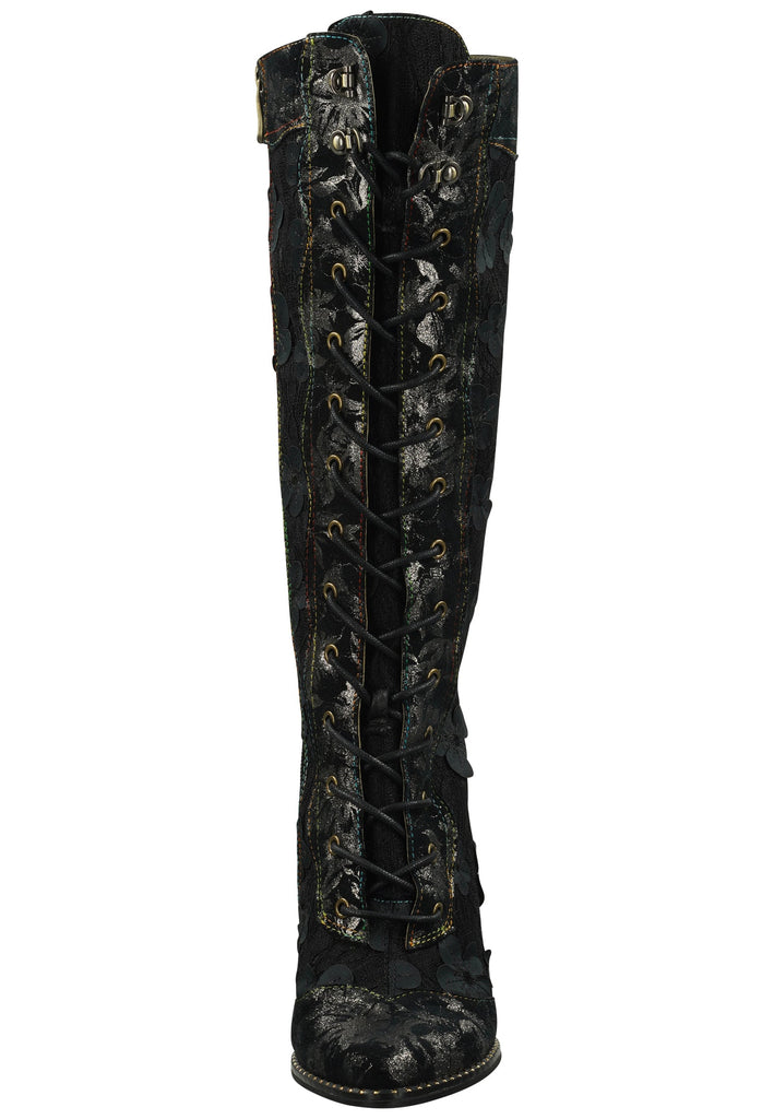 Laura Vita Stiefel Leder/Textil Schwarz Warmfutter