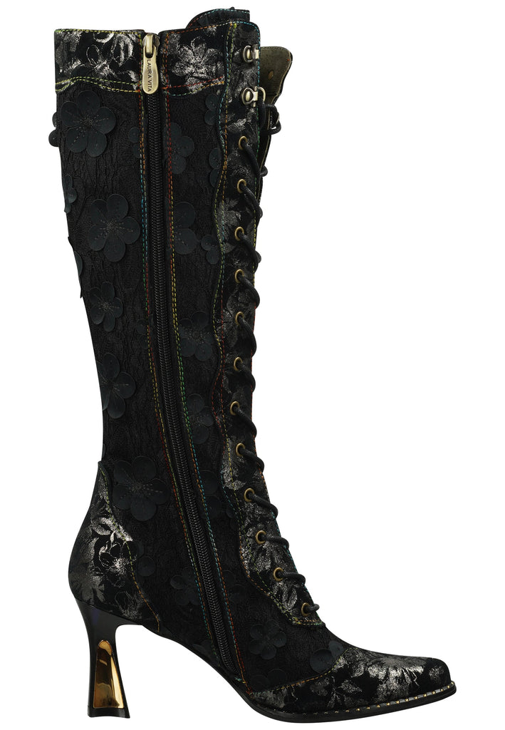 Laura Vita Stiefel Leder/Textil Schwarz Warmfutter