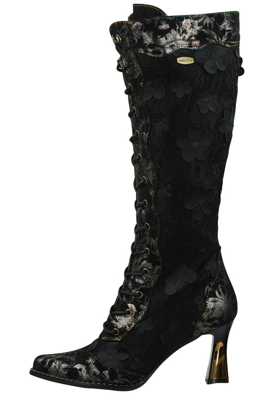 Laura Vita Stiefel Leder/Textil Schwarz Warmfutter