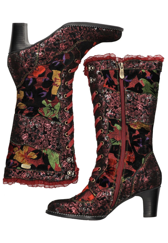 Laura Vita Stiefel Leder/Textil Wine Warmfutter