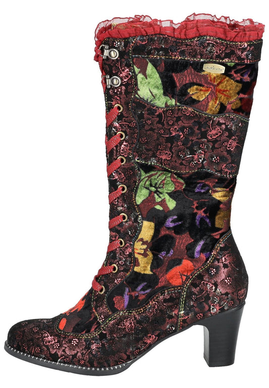 Laura Vita Stiefel Leder/Textil Wine Warmfutter