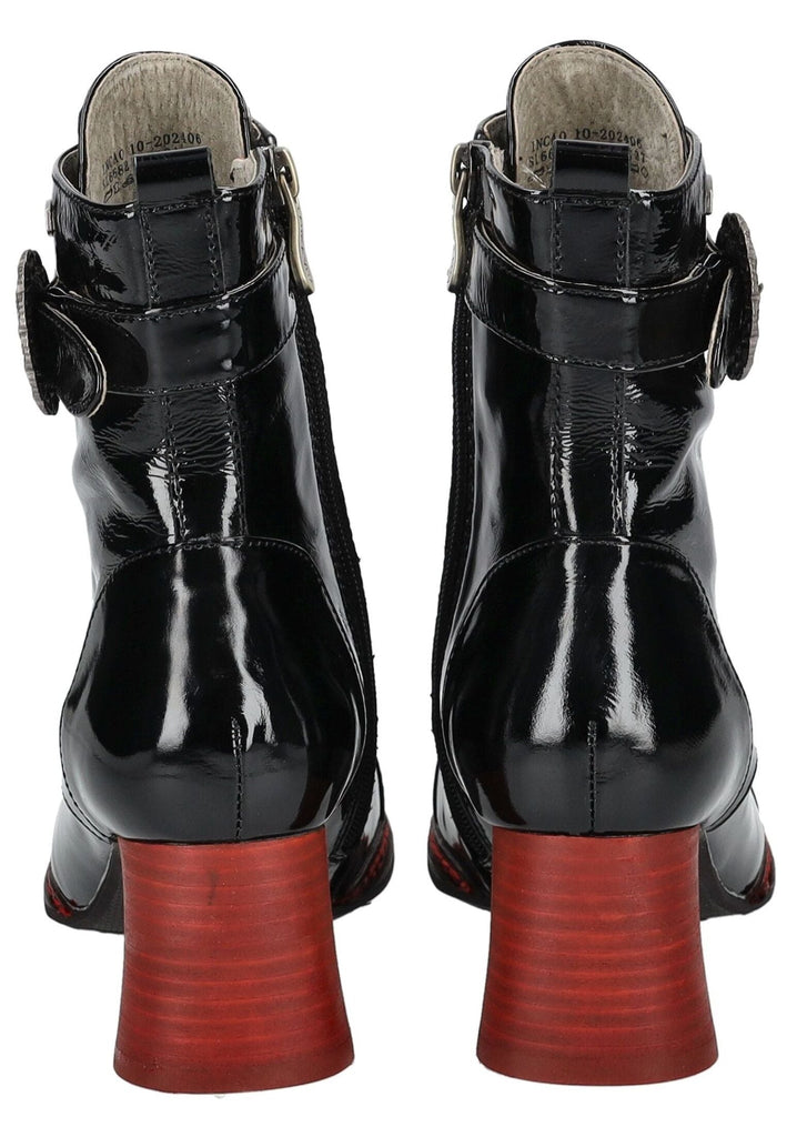 Laura Vita Stiefelette Leder Schwarz Lack