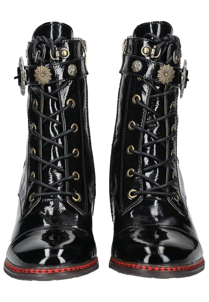 Laura Vita Stiefelette Leder Schwarz Lack
