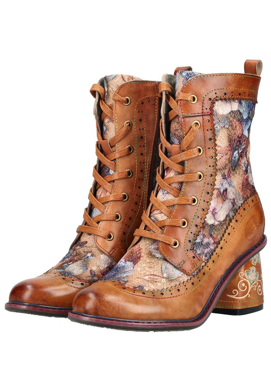 Laura Vita Stiefelette Leder/Textil Camel