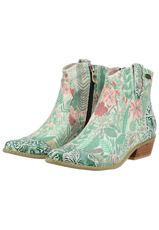 Laura Vita Stiefelette Leder/Textil Grün