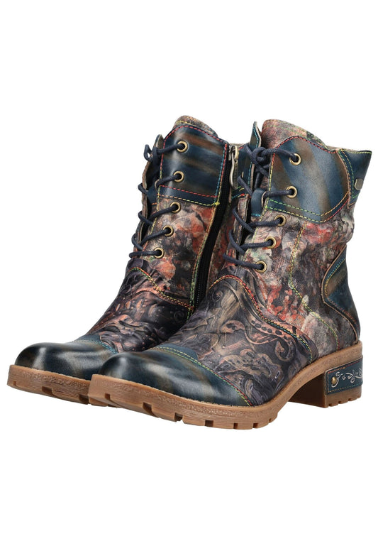 Laura Vita Stiefelette Leder/Textil Indigo