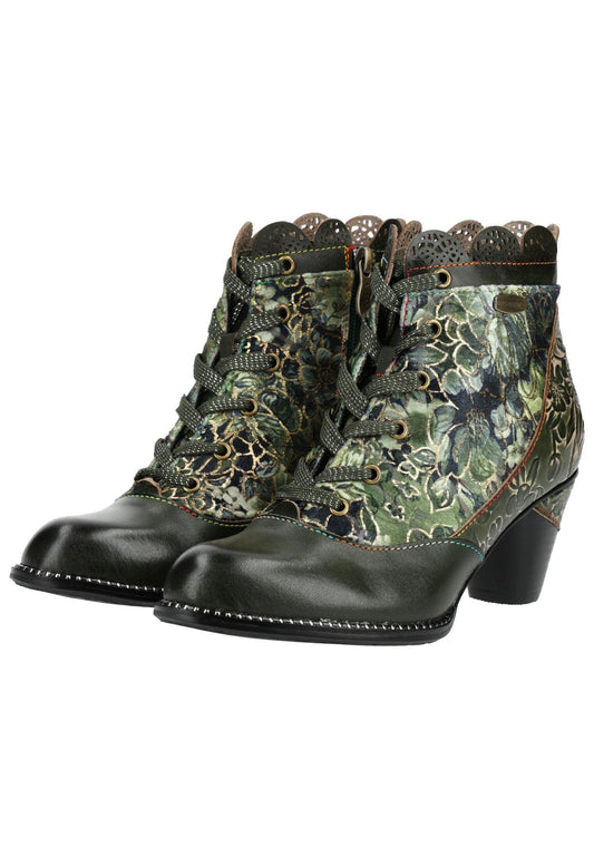 Laura Vita Stiefelette Leder/Textil Khaki