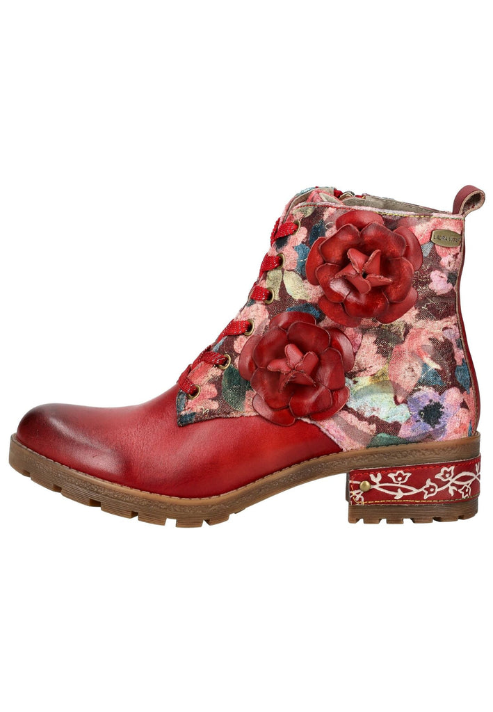 Laura Vita Stiefelette Leder/Textil Rot