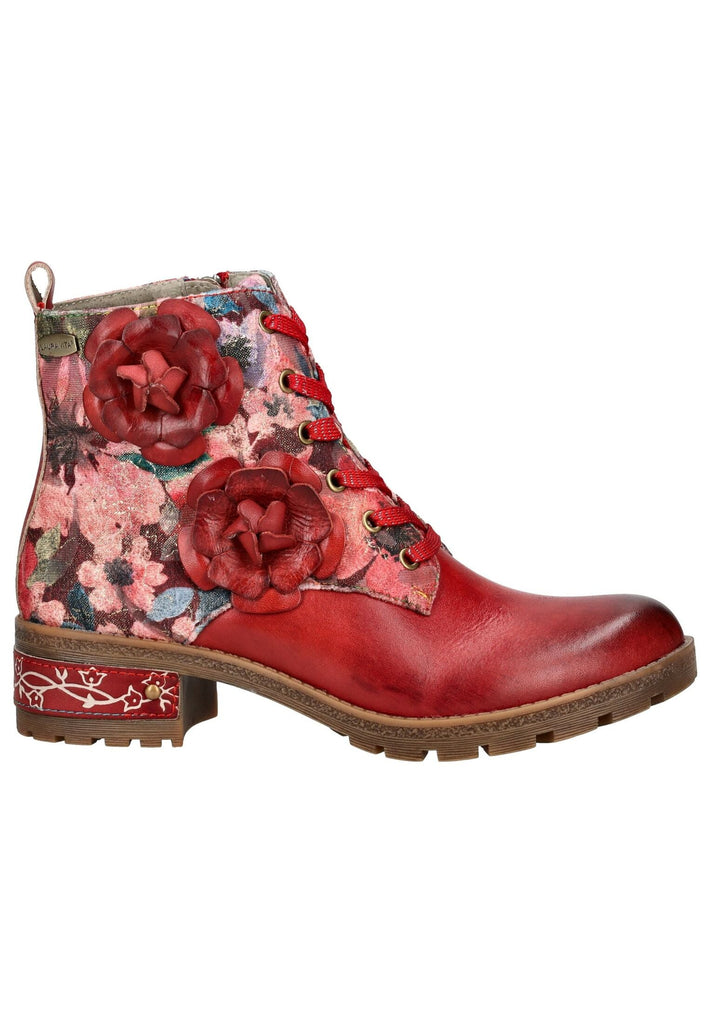 Laura Vita Stiefelette Leder/Textil Rot