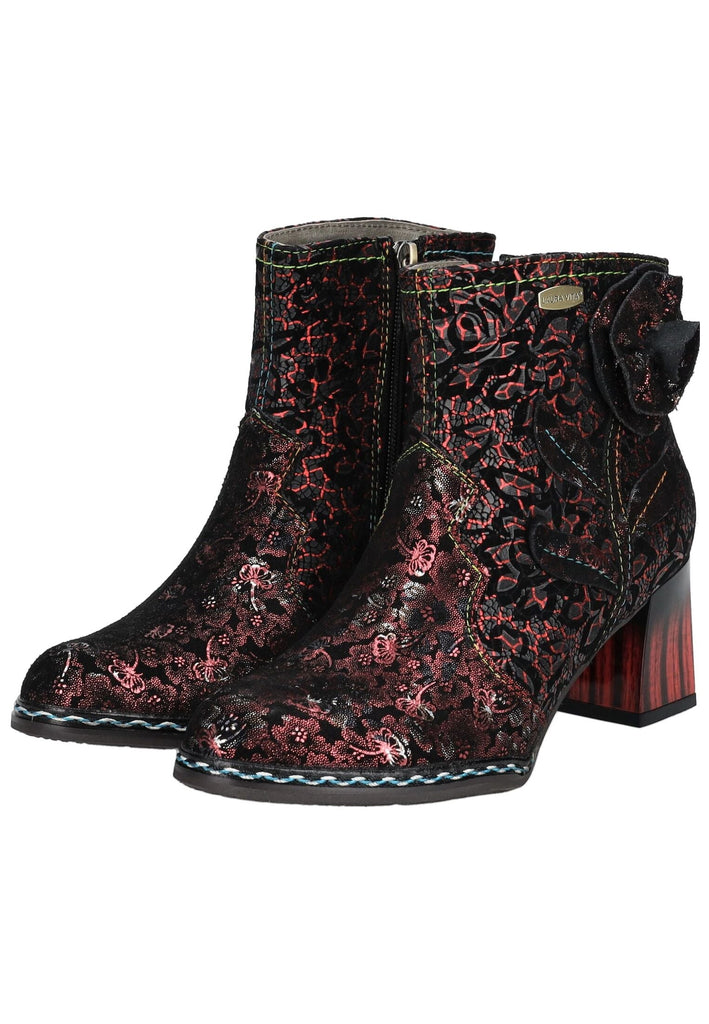 Laura Vita Stiefelette Leder/Textil Rot
