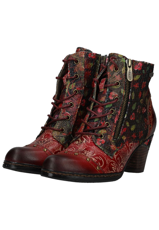 Laura Vita Stiefelette Leder/Textil Rot