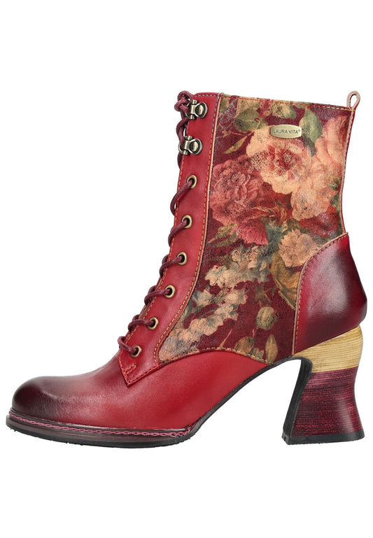 Laura Vita Stiefelette Leder/Textil Rot