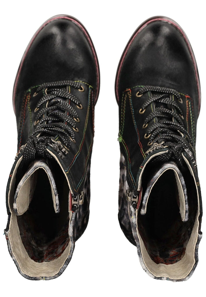 Laura Vita Stiefelette Leder/Textil Schwarz