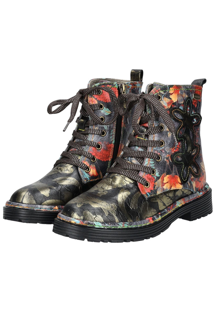 Laura Vita Stiefelette Leder/Textil Schwarz