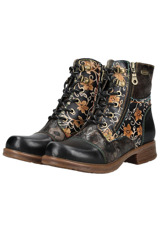 Laura Vita Stiefelette Leder/Textil Schwarz