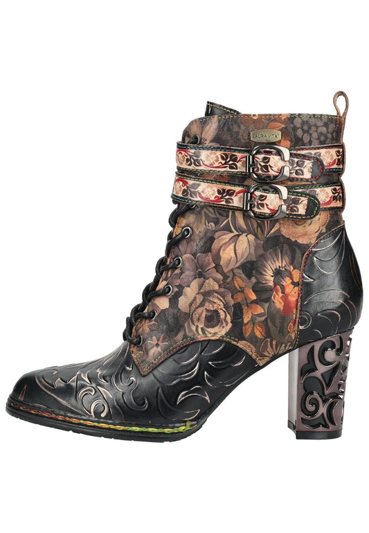 Laura Vita Stiefelette Leder/Textil Schwarz Kombi