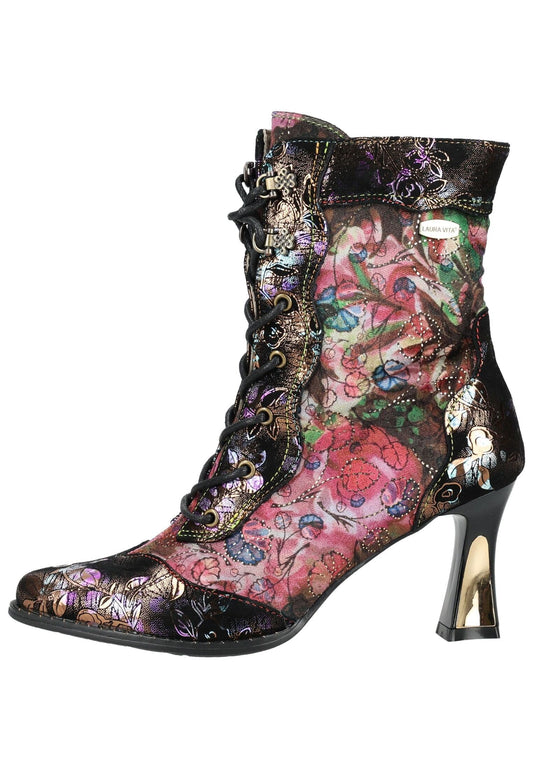 Laura Vita Stiefelette Leder/Textil Schwarz Kombi