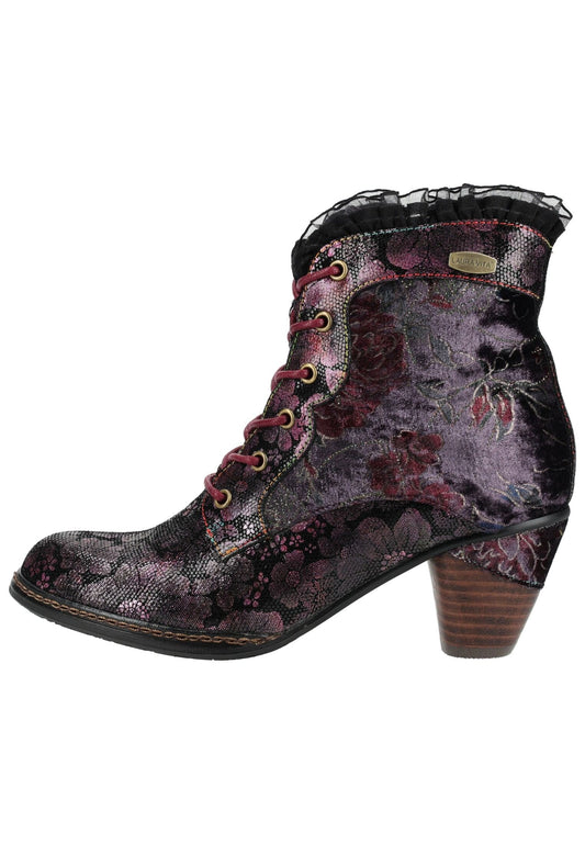 Laura Vita Stiefelette Leder/Textil Schwarz Kombi