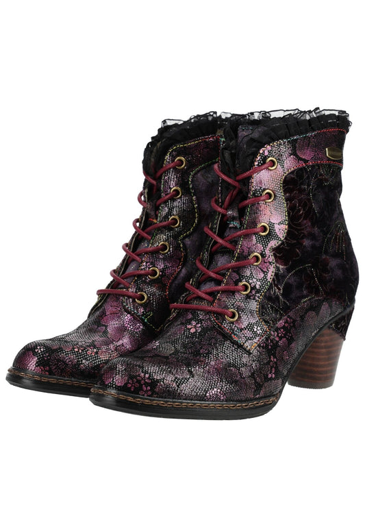 Laura Vita Stiefelette Leder/Textil Schwarz Kombi