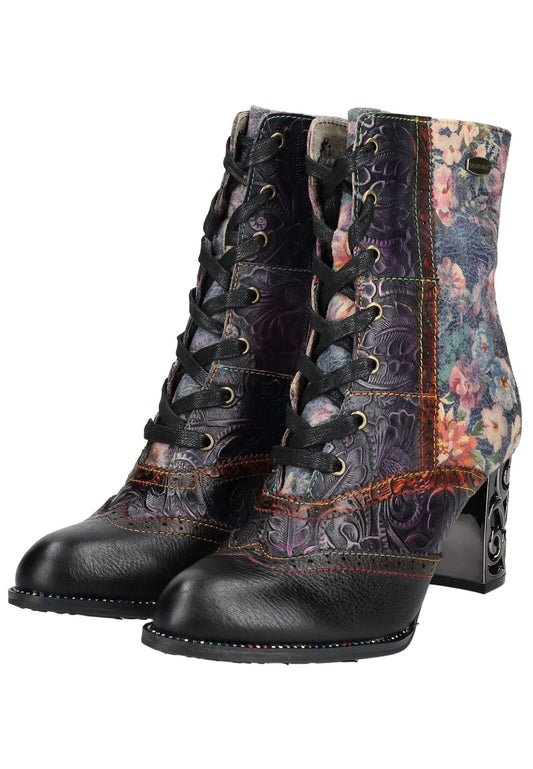 Laura Vita Stiefelette Leder/Textil Violett