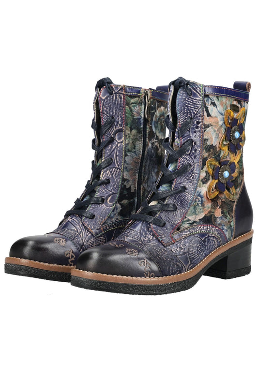 Laura Vita Stiefelette Leder/Textil Violett