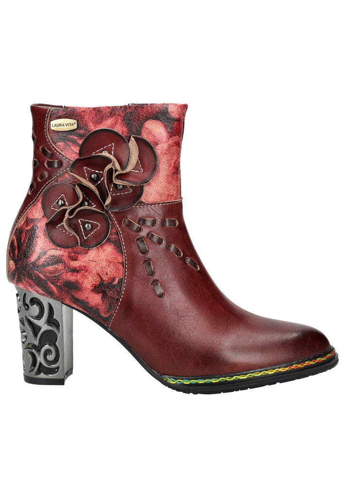Laura Vita Stiefelette Leder/Textil Weinrot