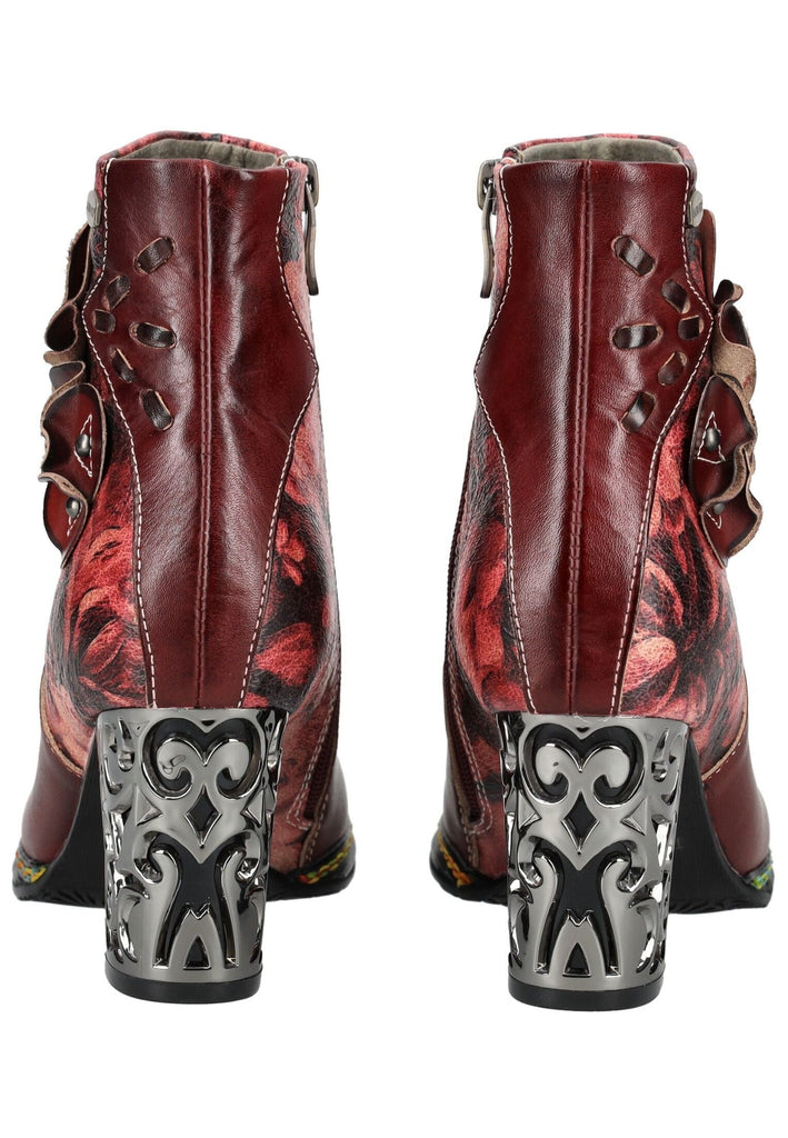 Laura Vita Stiefelette Leder/Textil Weinrot
