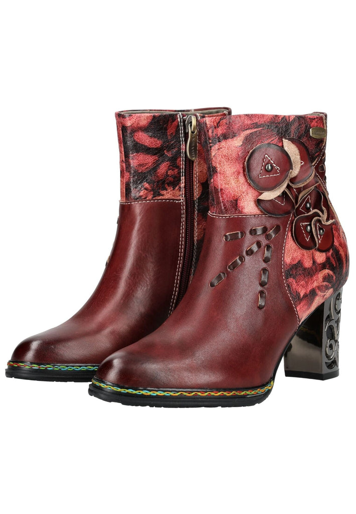 Laura Vita Stiefelette Leder/Textil Weinrot