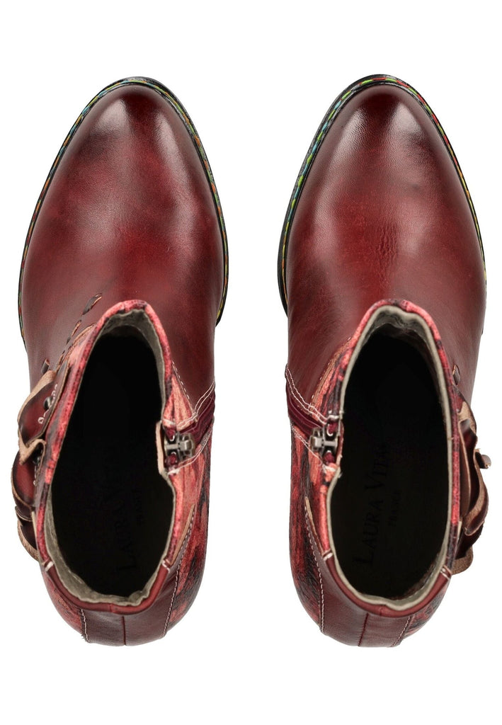 Laura Vita Stiefelette Leder/Textil Weinrot