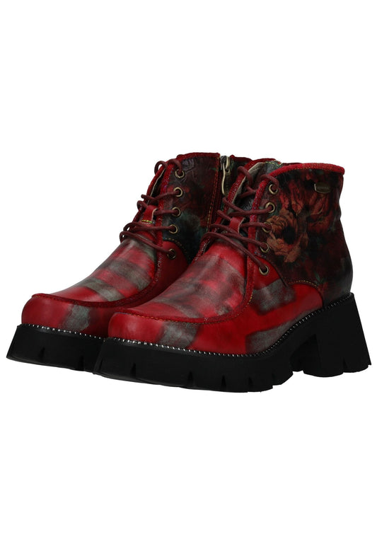 Laura Vita Stiefelette Leder/Textil Weinrot