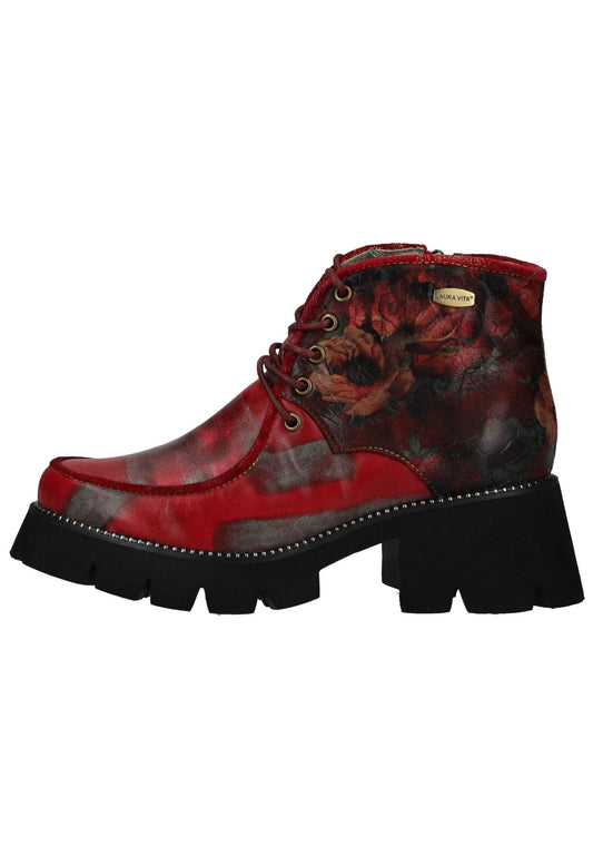 Laura Vita Stiefelette Leder/Textil Weinrot
