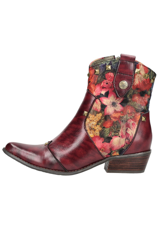 Laura Vita Stiefelette Leder/Textil Weinrot