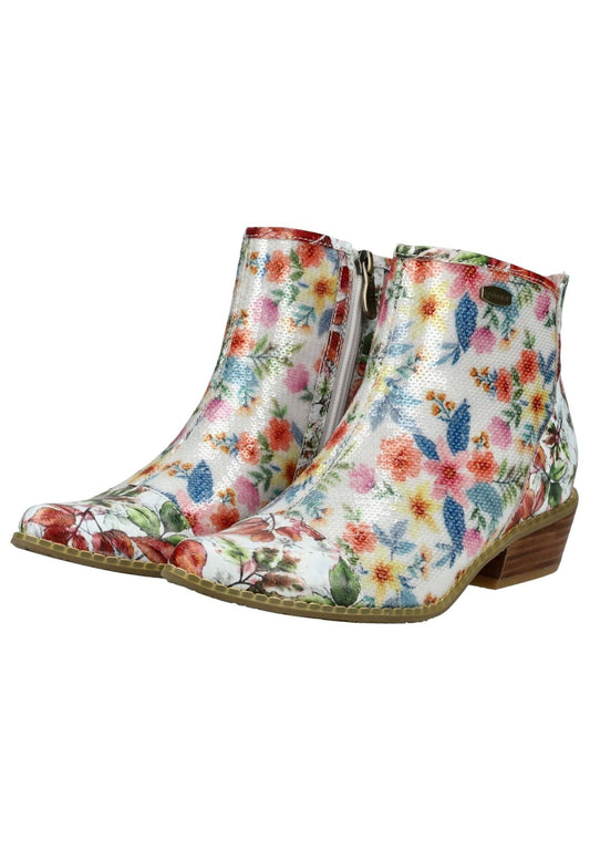 Laura Vita Stiefelette Leder/Textil Weiß